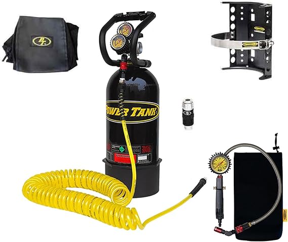 Power Tank Comp Series Gloss Black Package B System - 10 lb Aluminum Air Tank - Universal Fit for Off-Road Vehicles with Tires Up to 37 Inches