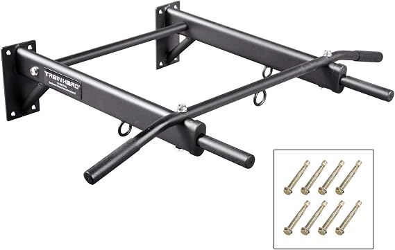 TrainHard® Chin-Up Bar Wall Mounting Max. Load Up To 350 kg 3 Eyelets For A Punch Bag TRX or Loop Trainer Heavy Duty Dowels And Screws For Mounting