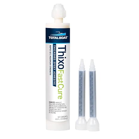 TotalBoat Thixo Fast Cure Marine Epoxy Glue - 185ml Tube with Mixing Tips