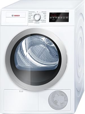 WTG86401UC 24 500 Series Compact Condensation Dryer with 4.0 Cu. Ft. Capacity Stainless Steel Drum Sensitive Drying System 15 Dry Cycles 4 Temperature Settings and Large LED Display: White