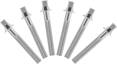 EASTROCK Drum Tension Rods Drum Screw 6 Pack M6X 2 Inch Percussion Replacement Accessory Drum Kit Screws M6X50mm