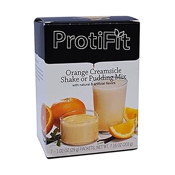 Proti Fit Bariatrix Nutrition Orange Creamsicle Shake Or Pudding Mix - For Weight Loss - Hunger Suppressant - 15 Grams of Protein - 100 Calories- Meal Replacement 7 Packets 1.02 OZ NET WT 7.16 OZ