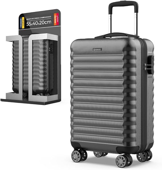 NUMADA - Maleta de Viaje Cabina 55x36x19cm (30L) Upfly XS con Cierre de Combinación y 4 Ruedas Dobles 360. Maleta de Mano Rígida Resistente, Ligera con Interior Compartimentado