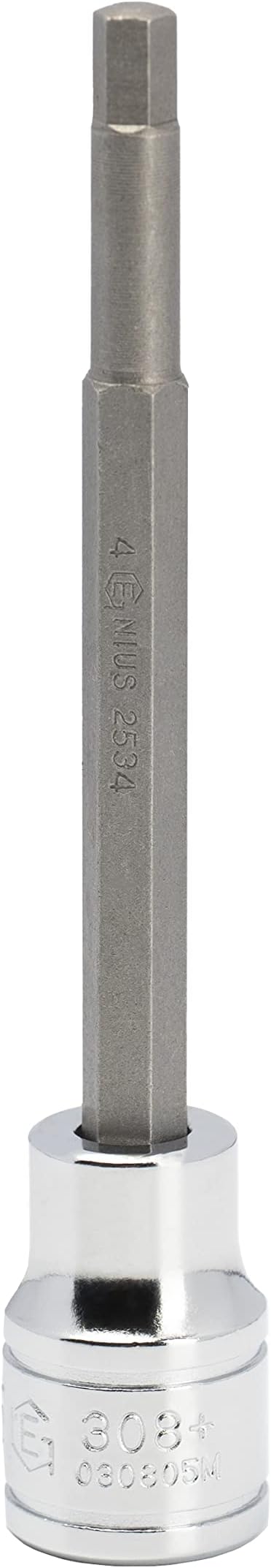 Genius Tools 3/8" Dr. 4mm Hex Bit Socket 110mmL - 308+2534
