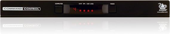 Adder CCS-PRO4-US Command and Control Switch Pro. 4 Port; Improved Desk Ergonomics; Seamless Switching by Mouse Control with Free-Flow Technology