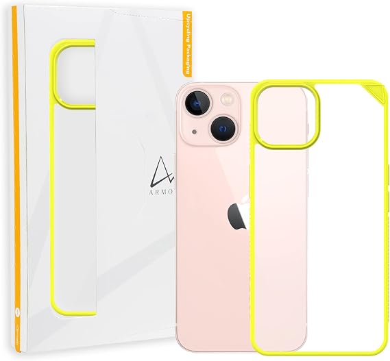 Armor Signature Case for iPhone 13 (Neon Yellow with Orange Tape)