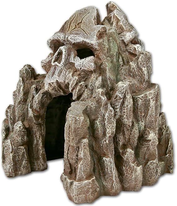 Blue Ribbon Exotic Environments Skull Mountain Aquarium Ornament | Measures 5.5" X 6" X 6"