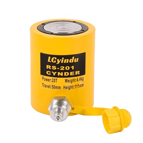 20T Hydraulic Cylinder Jack Ram 2"(50mm) Stroke Solid Single Acting Hydraulic Ram Cylinder Jack Hydraulic Lifting Cylinders (20T 2Inch)