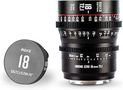 Meike 18mm T2.1 Super 35 Prime Manual Focus Cinema Lens for EF-Mount Cine Camera Compatible with C200 C300 II, RED Komodo, BMPCC 6K, Z CAM E2-S6 BMPCC6K Pro