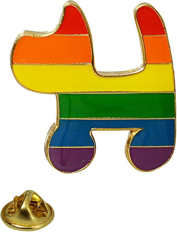 Rainbow Dog Lapel Pin