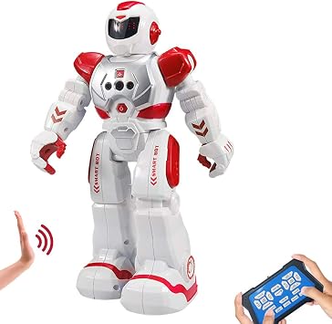 Remote Control Robots for Kids,Intellectual Gesture Sensor Programmable RC Robot Toys with Infrared Controller,Early Education,Speak,Dance,Sing,Walk,Robot Kits for Boys and GirlsRed/White