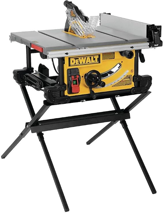 DEWALT Table Saw, 10 Inch, 15 Amp, 32 12-Inch Rip Capacity, Dust Collector, Scissor Stand (DWE7491X)
