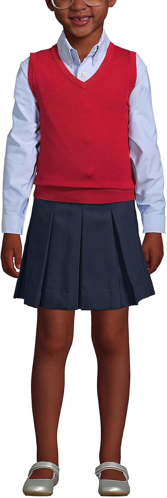 Lands' End School Uniform Kids Cotton Modal Fine Gauge Sweater Vest