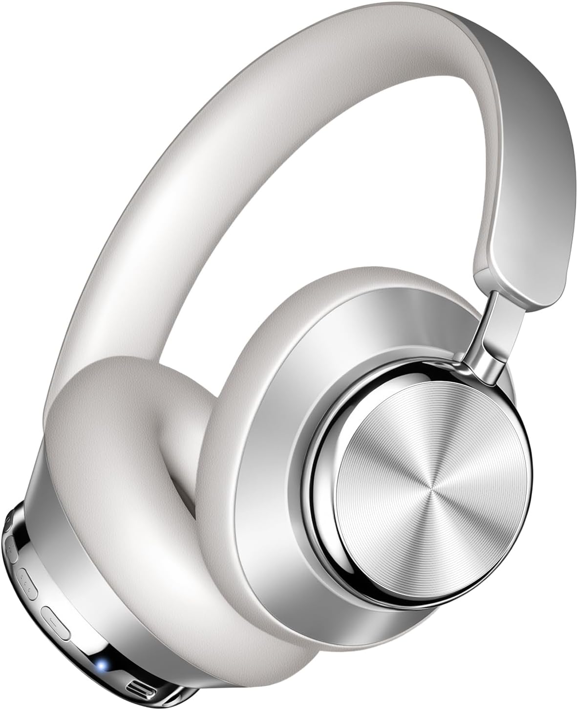 Wentronic Y03 Bluetooth Headphones Wireless Active Noise Cancelling Over Ear Headphones 48 Hours Playtime 6 EQ Music Mode High Sound Quality Headphones with Soft Ear Cushion - Silver