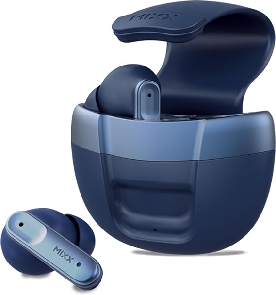 MIXX StreamBuds Solo 3 True Wireless Earbuds with Mic, Bluetooth 5.1, 18H Playtime, Quick Charge, Touch Controls, Compact Magnetic Charging Case, in-Ear Headphones for iPhone Android Blue