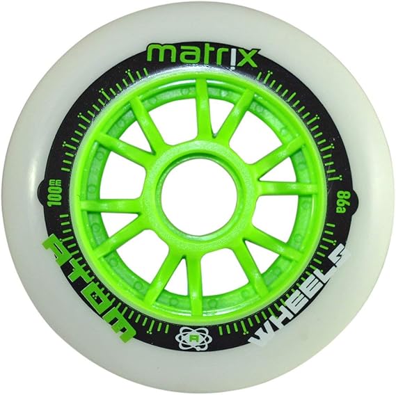 Atom Inline Outdoor Wheels - Matrix (Sold as Each's) (Size 90mm, Green)