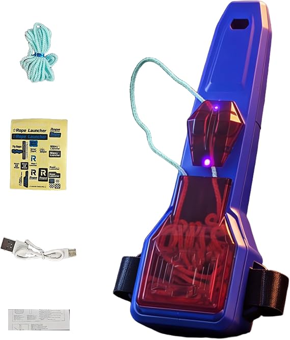 Web Slinger Electric String Rope Launcher Toy, Automatic Web Shooter Outdoor Play Fun Toy for Kids, Indoor & Outdoor Interactive Play，Dark Blue