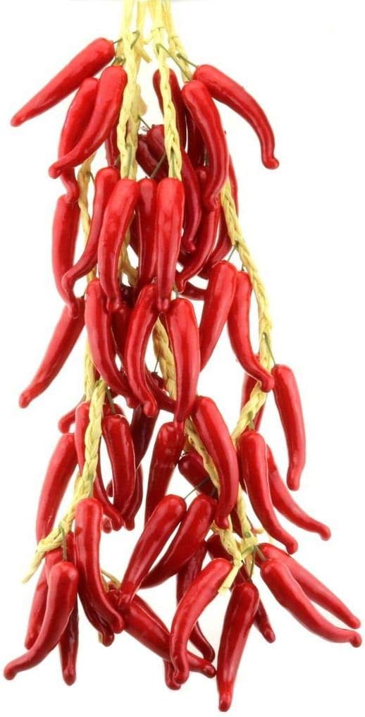 Gresorth 5 Strings Fake Chili Decoration Artificial Red Pepper Vegetable