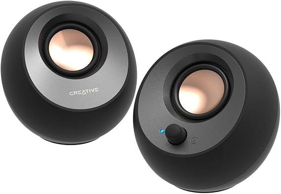 Creative Pebble V3, 2.0 USB-C Desktop Speakers, Bluetooth 5.0, Black