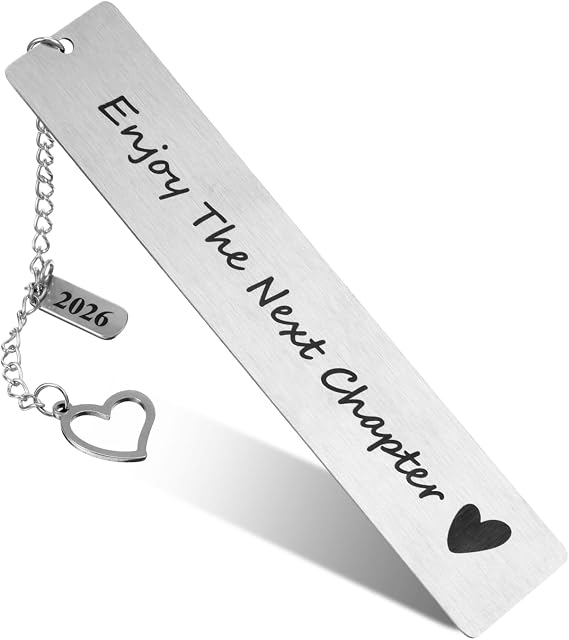 Tyqour Fun Bookmarks, 2026 Metal Book Marker, Personalized Book Marks for Reading, Cute Bookmark for Kids, Inspirational Graduation Gifts for Reading Lovers Coworker, Book Accessories