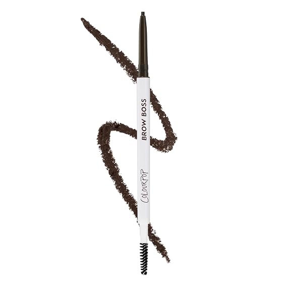 Colourpop Brow Boss Waterproof Eyebrow Pencil - Defining Brow Pencil with Precision Tip, Retractable Twist & Built-In Spoolie - 8-Hour Wear - Creates Natural Hair-Like Strokes - Ash Brown (0.003 oz)