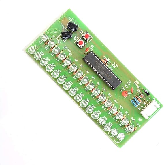 Comimark 1Pcs MCU Adjustable Display Pattern LED VU Meter Level Indicator 16 LED Dual Channel