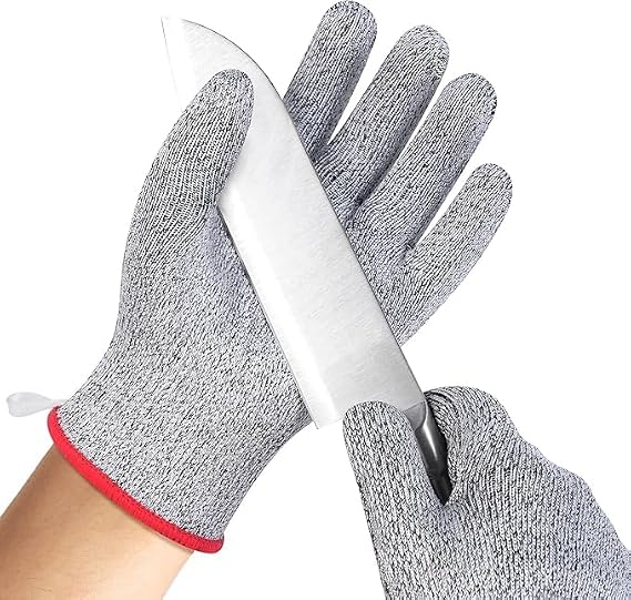 Cut Resistant Gloves, EN388 Level A5 Cut Resistant Gloves, No Cut Gloves, Cut Proof Gloves, Food Grade (XL + L)