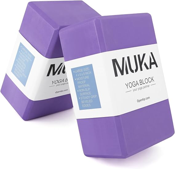Muka Yoga Blocks 4x6x9 Inch, High Density EVA Foam Yoga Brick for Meditation, Pilates