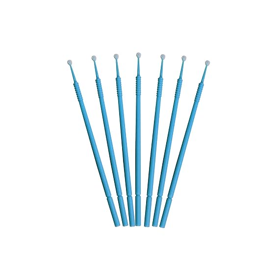 Vivid Microfoam Tip Applicators - Microbrush Applicator Great For Dental, Beauty or Personal Care,  with Convenient Dispenser, Pack of 400, PeleTip (Regular 2mm, Blue)