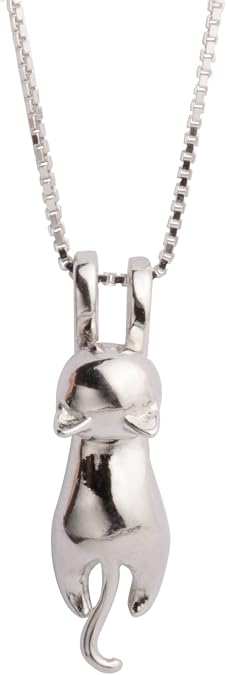 S.Leaf 925 Sterling Silver Cat Necklace Jewelry for Women Trendy Dainty Charm Pendant Necklaces Best Friend Birthday Gifts for Her Sister Mom Wife Womens