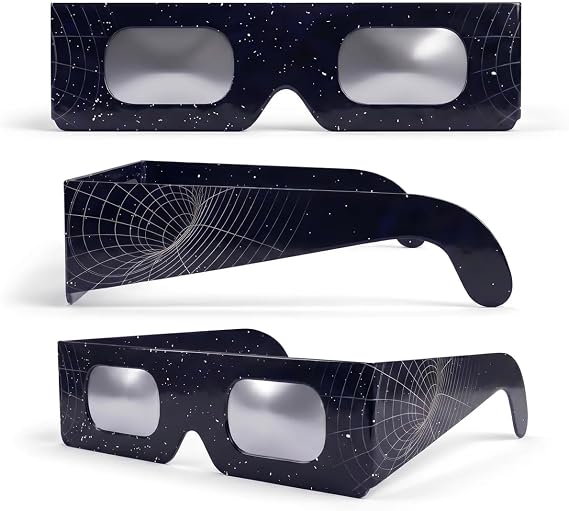 Solar Eclipse Glasses 2/6/12 Pack, 45mm Frame Height, Fits Over Optical Glasses, EN ISO 12312-2:2015 Tested, CE Marked for Safe Direct Sun Viewing – Interstellar