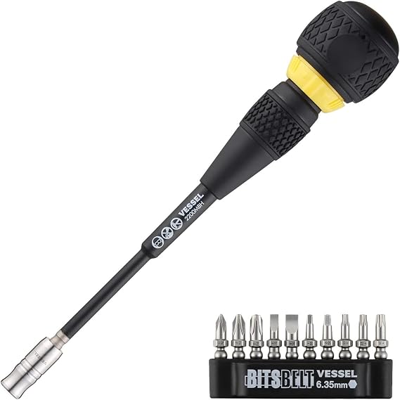 (US Model) VESSEL BALLGRIP Interchangeable Ratchet Screwdriver 10p Bits