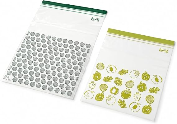Ikea Plastic bag Istad, package of 30 pieces, consists of: 15 bags 6 l (28.5 x 41 cm) and 15 bags 4.5 l (27 x 34 cm), can be reused because it can be closed again