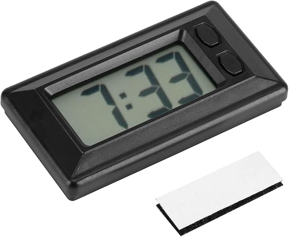 Digital LCD Table Car Dashboard Electronic Clock Date Time Calendar Display Classic Functional Style Suitable for Car Vehicle Dashboard