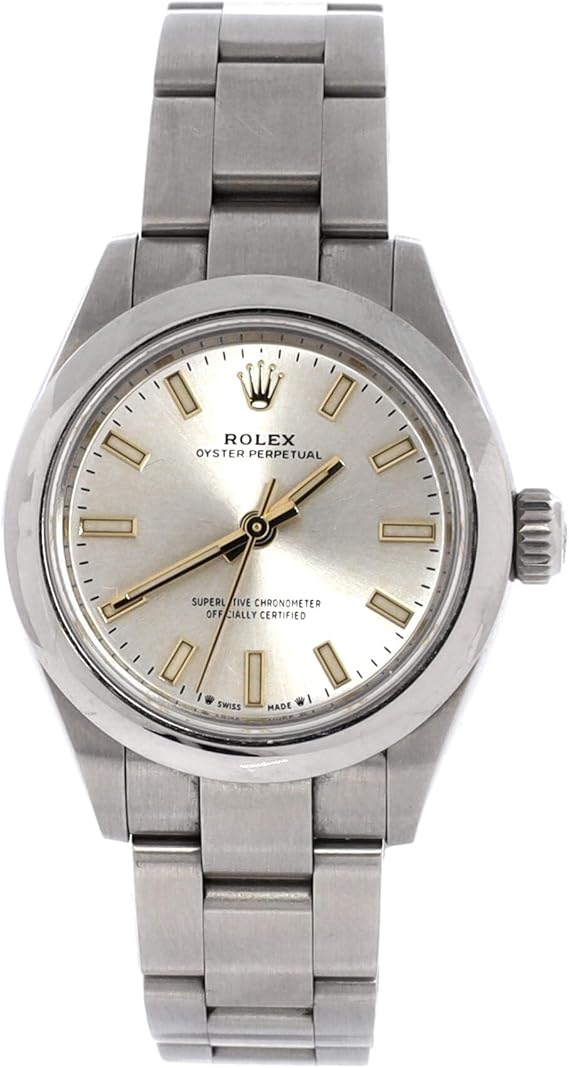 Pre-Loved Oyster Perpetual Automatic Watch Stainless Steel 28, Silver