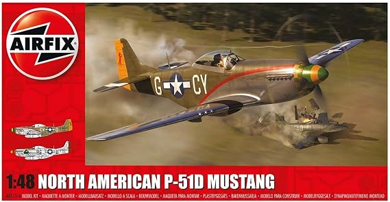 Airfix North American P-51D Mustang 1:48 WWII Aviation Plastic Model Kit A05131A
