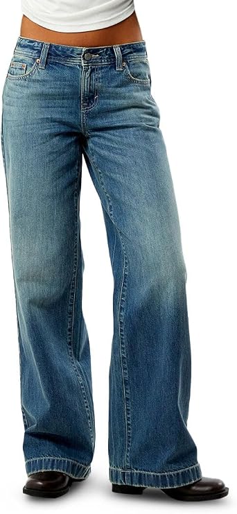 PacSun Women's Sloane Low Rise Ultra Baggy Jeans Medium Blue