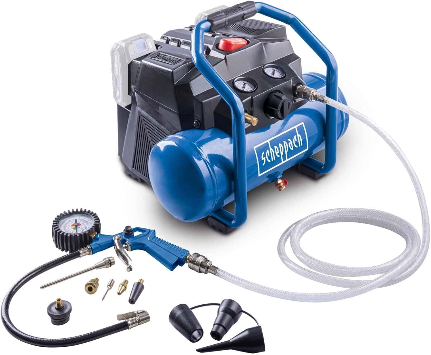 Scheppach C-ACT160/6-X Akülü Hava Kompresörü | 6L | 8 Bar | Yağsız | Pompa ve Aksesuar Seti | 40V Çıplak Alet