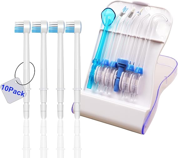 Replacement Head for Waterpik Water Pick 10 Different Tips and Storage Case, Replacement Tips for Waterpik Aquarius Water Flosser WP-660 WP-662 WP-663 WP-667
