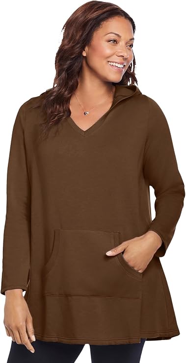 Woman Within Plus Size Pocket Hoodie Sweatshirt