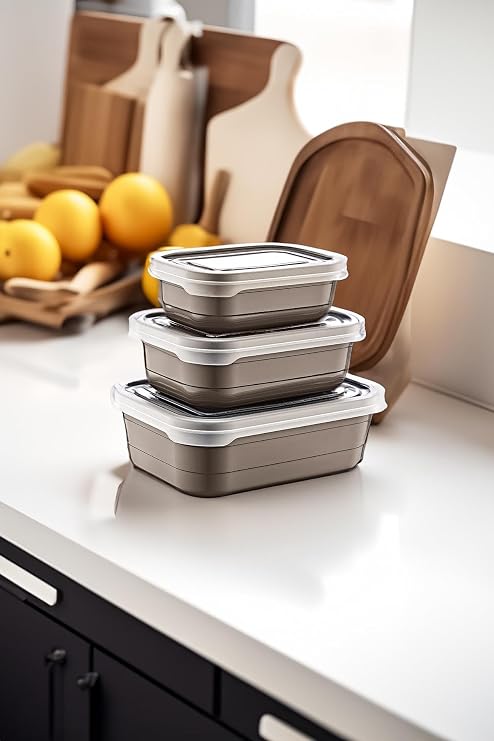 Smartware 3-Piece Storage Container Set BEIGE
