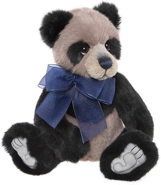 Charlie Bears Chess Teddy Bear - Panda Plush Toy - Soft and Cuddly Collectible with Bow