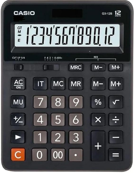 CASIO GX-12B-BK-W-DC Casio Ekononik Hesap Makinesi