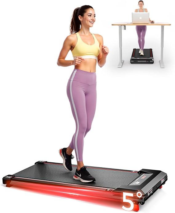 Walking Pad Treadmill,XBD Incline Walking Pads Under Desk 330 Lbs Capacity,2.5HP Portable Treadmill for Home,Remote Control and LED Display