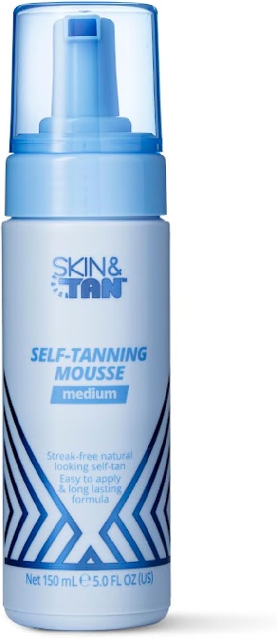 Skin & Tan Original Self Tanning Mousse 150ml | Natural Fool-Proof Glow | Lightweight Mousse Formula with Aloe Vera & Guarana Extract