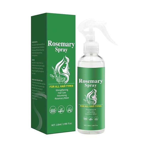 Rosemary Spray for Hair, Rosemary Water Scalp & Hair Strengthening Mist Rosemary Oil Hair Treatment Hydrating & Volumizing Hair Spray, Adds Hair Shine & Reduces Frizz For All Hair Types