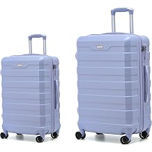 2 Piece Luggage Set 20 Inch Carry On & 28 Inch Large Suitcase, Lightweight Hard Shell Travel Case with Spinner Wheels, 3 Digit Combination Lock, Durable ABS Suitcases (Purple, CABIN 20" + LARGE 28")
