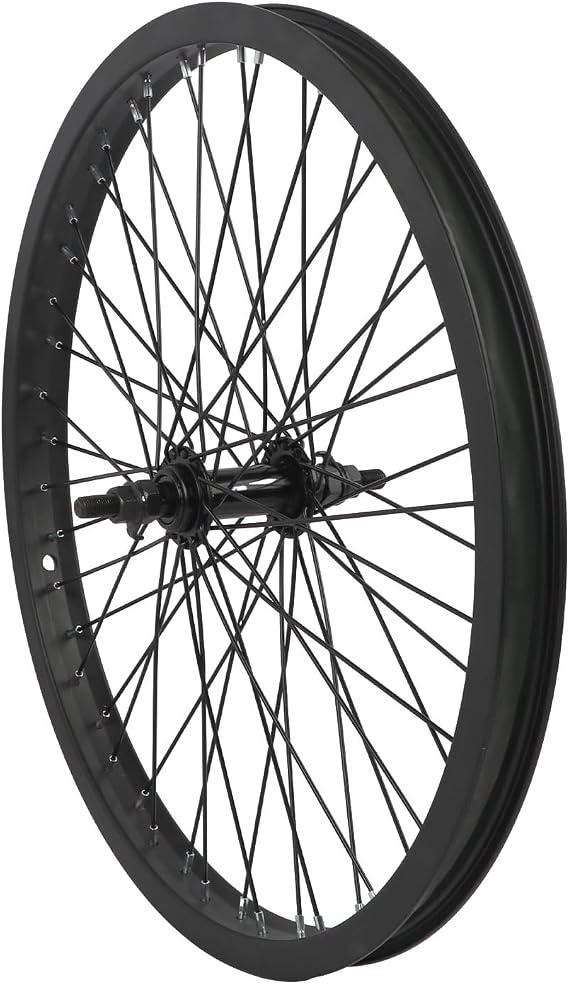 cubsala BMX Wheel 20 x 1.75 48H, Front and Rear Wheel with Single Speed Freewheel and Aluminium Rim, Black