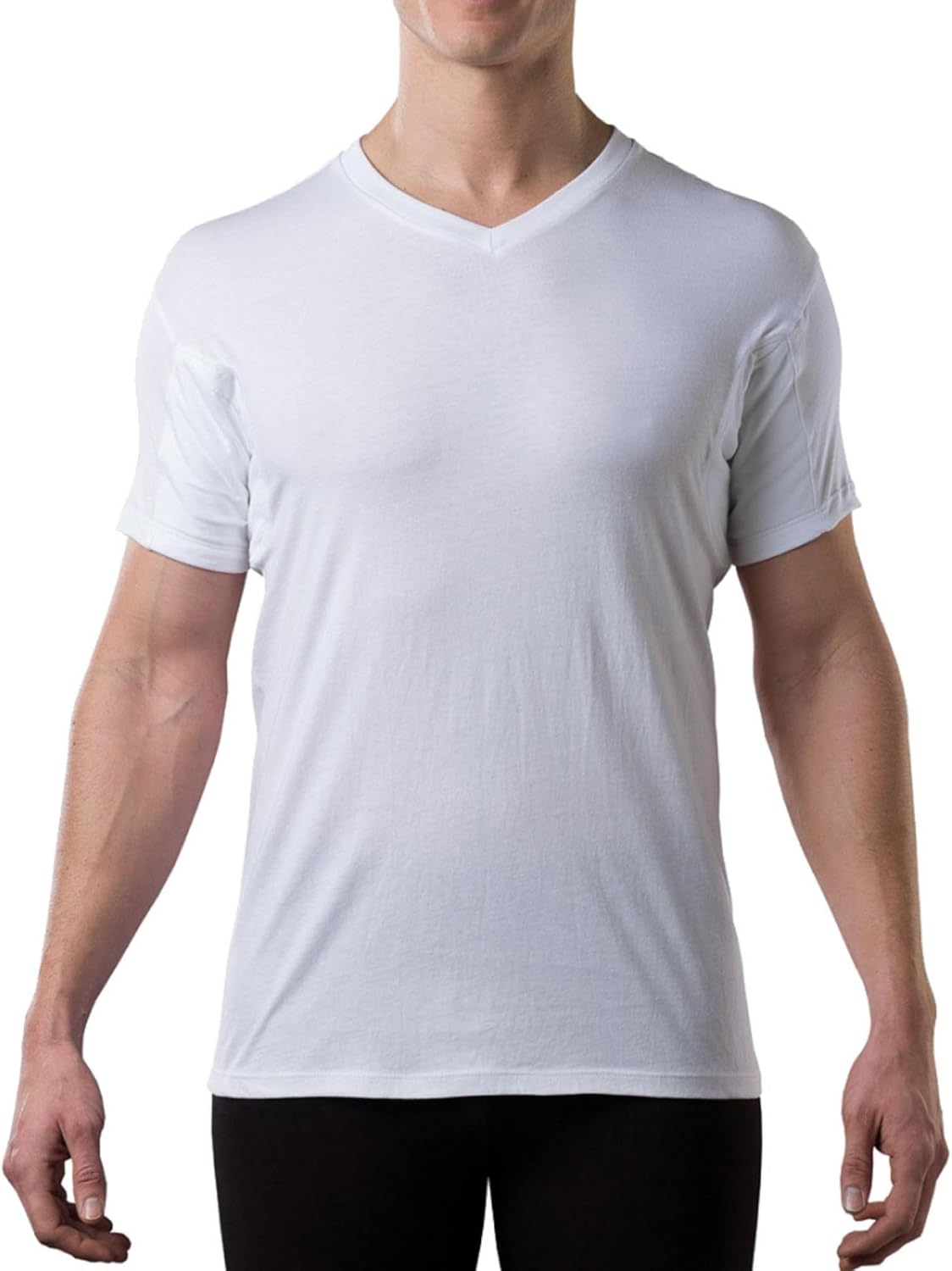 The Thompson Tee Men's Sweatproof Undershirt | Cotton V Neck | Original Fit | with Sweat Pads