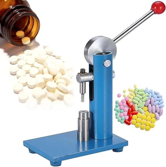 Lever-Type Tablet Press, 3/6/8/10/12mm Lab Industrial Tablet Press Machine, Pill Stamping Maker Tableting Tool for Western Medicine Powder, Traditional Medicine,10mm